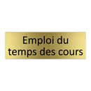 Emploi du temps des cours