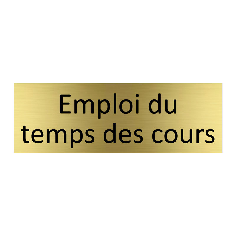 Emploi du temps des cours