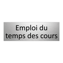 Emploi du temps des cours