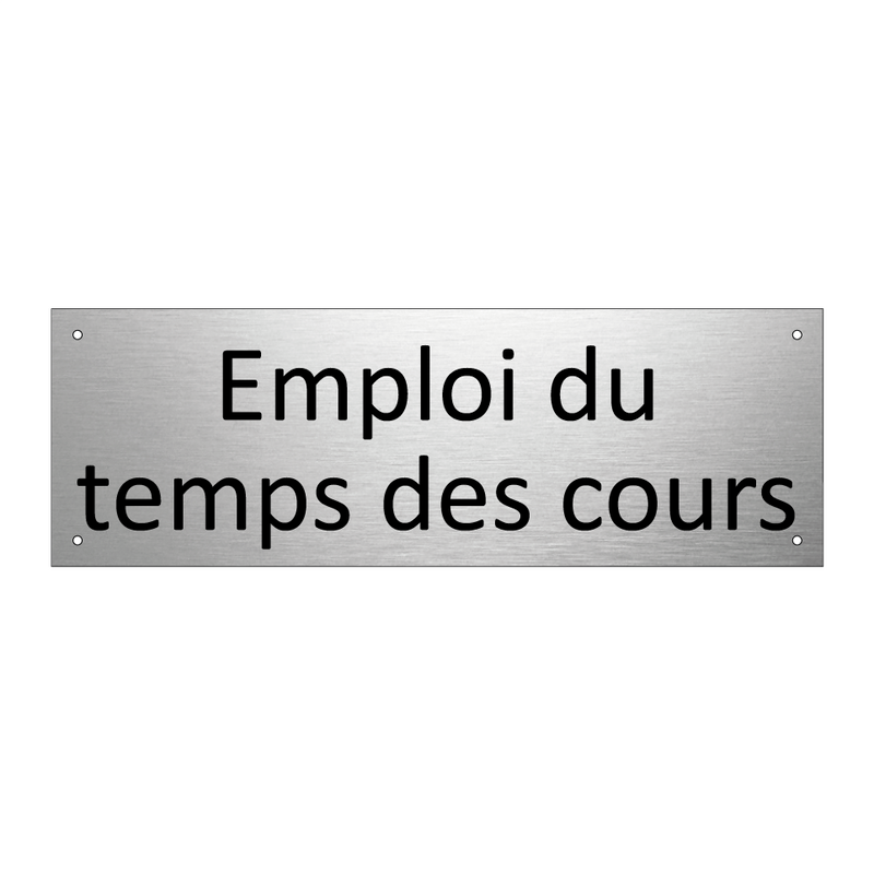 Emploi du temps des cours