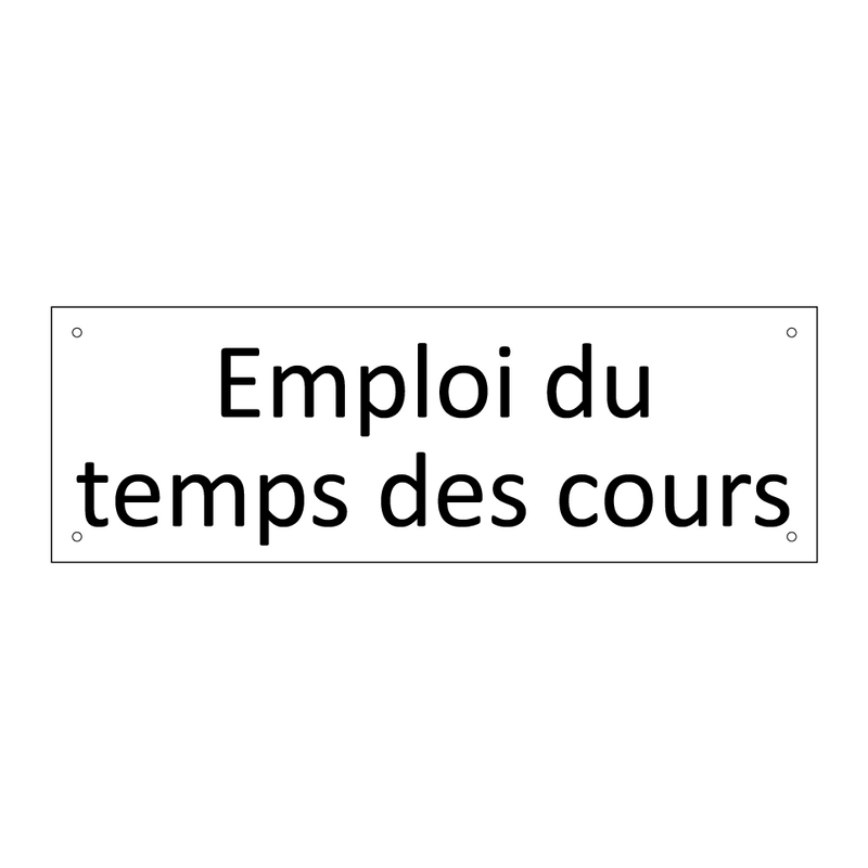 Emploi du temps des cours