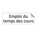 Emploi du temps des cours