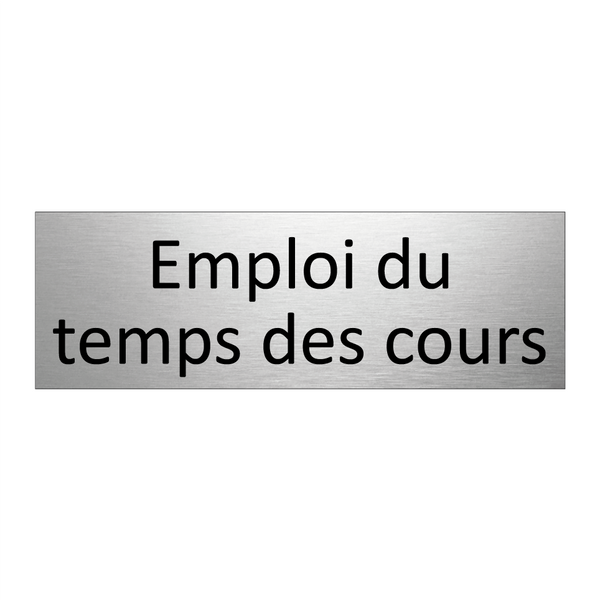 Emploi du temps des cours