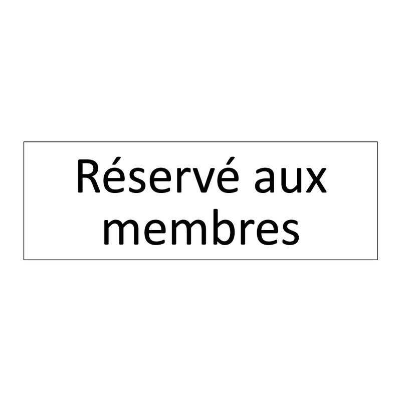 Réservé aux membres