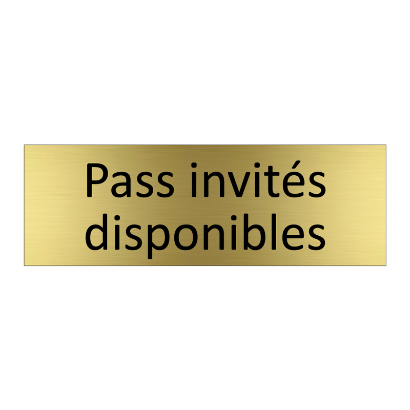 Pass invités disponibles
