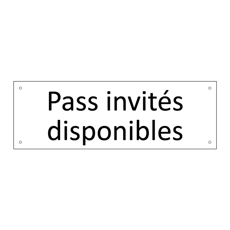 Pass invités disponibles