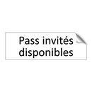 Pass invités disponibles