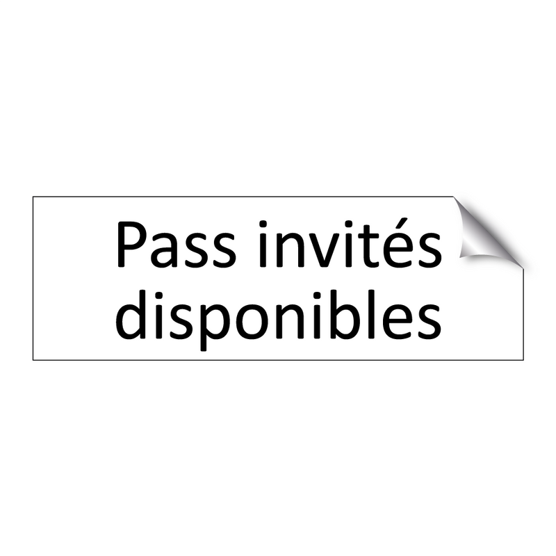 Pass invités disponibles
