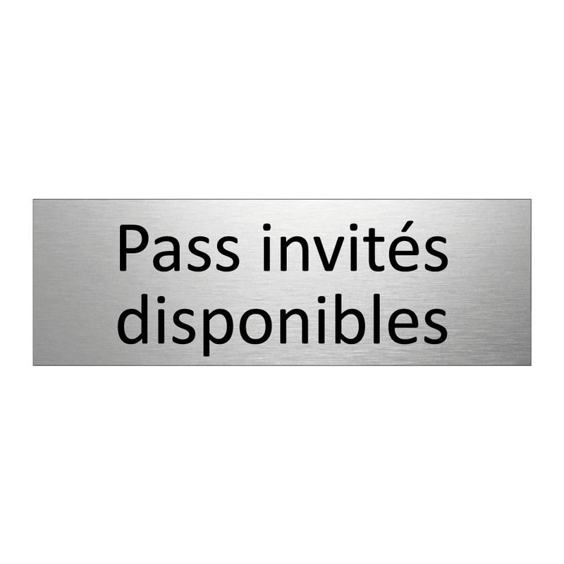 Pass invités disponibles