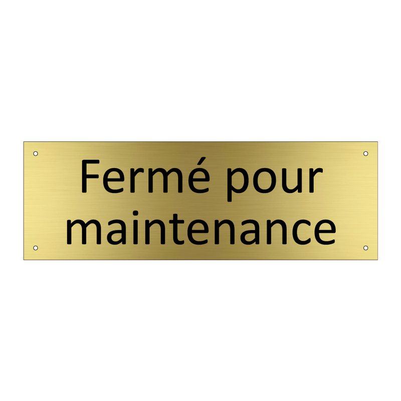 Fermé pour maintenance