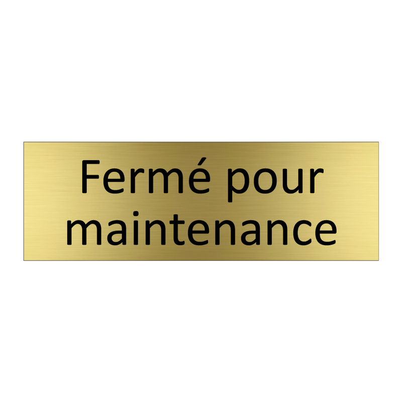 Fermé pour maintenance