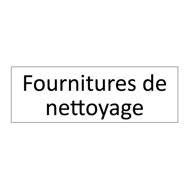 Fournitures de nettoyage