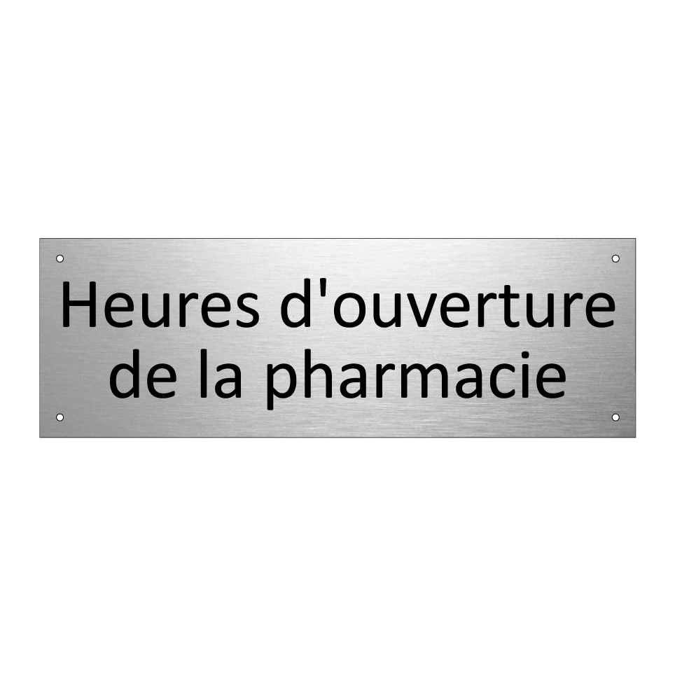 Heures d'ouverture de la pharmacie