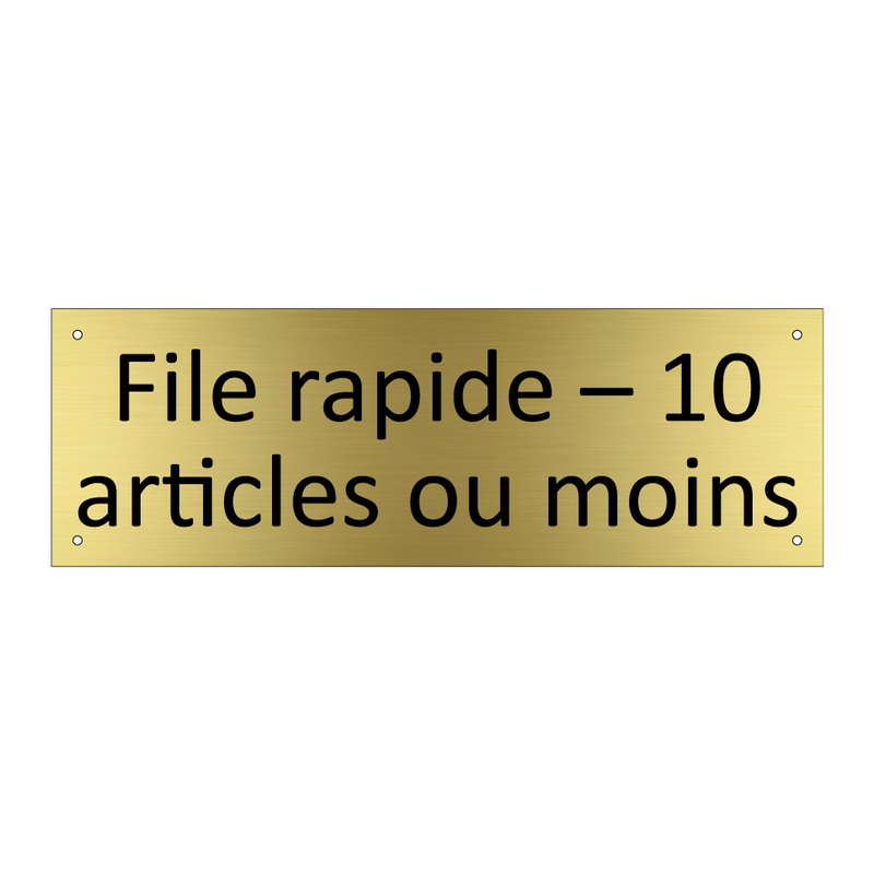 File rapide – 10 articles ou moins
