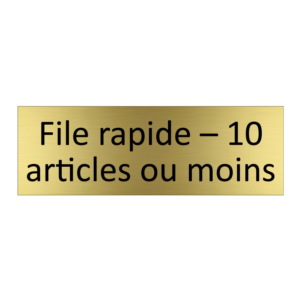 File rapide – 10 articles ou moins