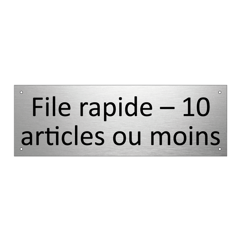 File rapide – 10 articles ou moins