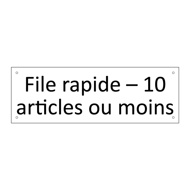 File rapide – 10 articles ou moins