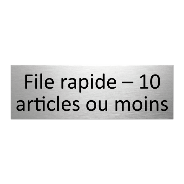 File rapide – 10 articles ou moins
