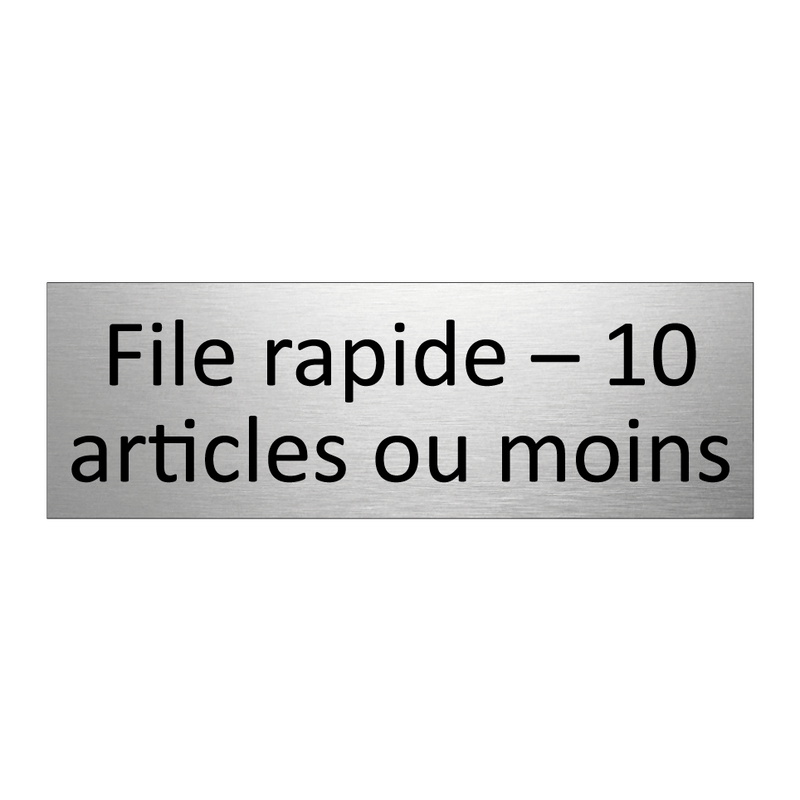 File rapide – 10 articles ou moins