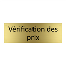 Vérification des prix
