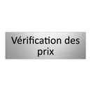 Vérification des prix
