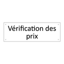 Vérification des prix