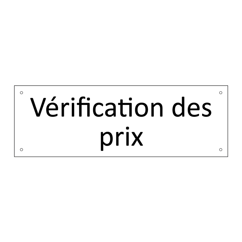 Vérification des prix