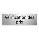 Vérification des prix
