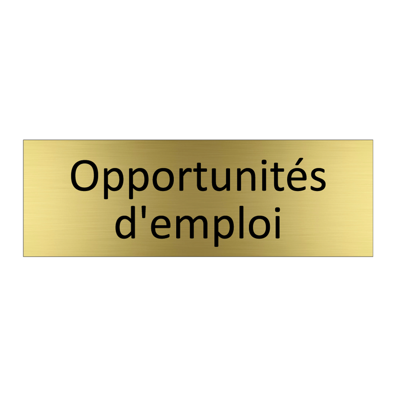 Opportunités d'emploi