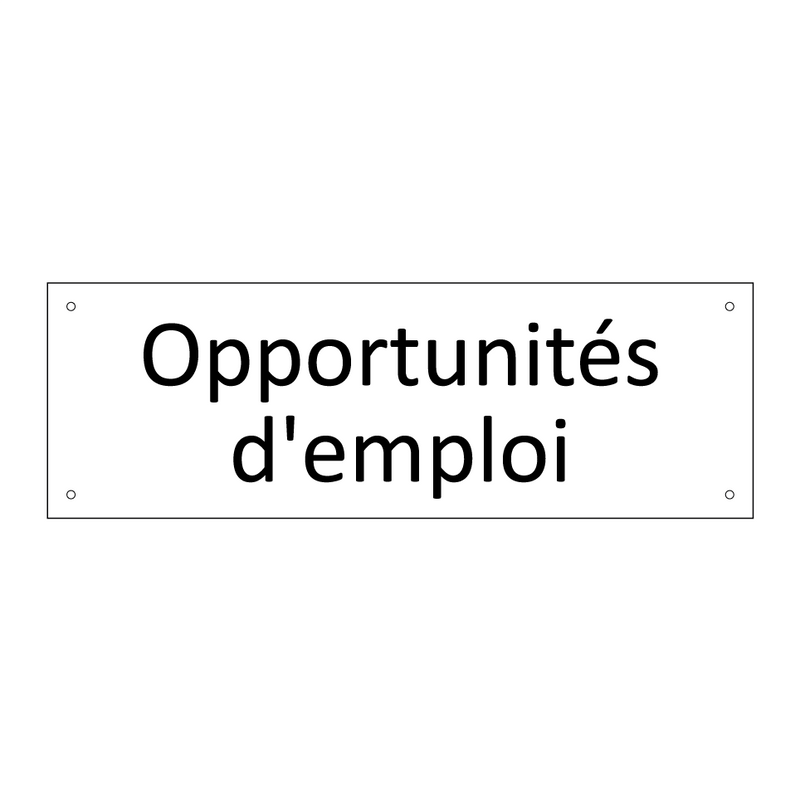 Opportunités d'emploi