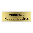 Annonces Hebdomadaires