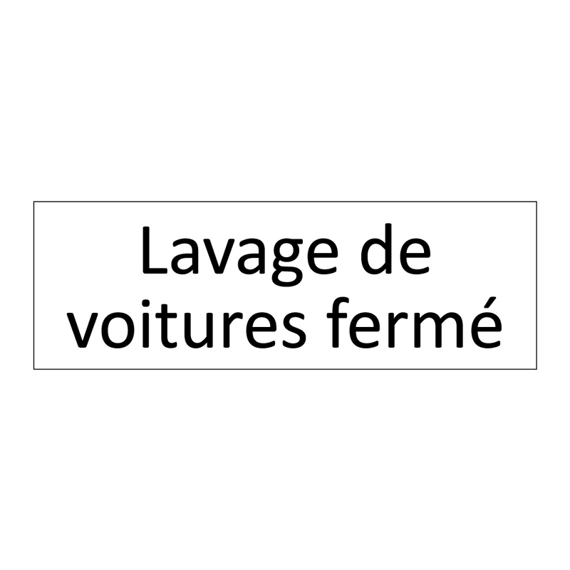 Lavage de voitures fermé