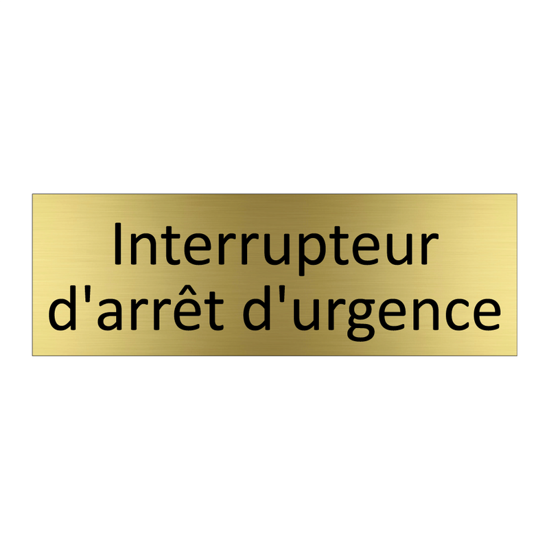Interrupteur d'arrêt d'urgence