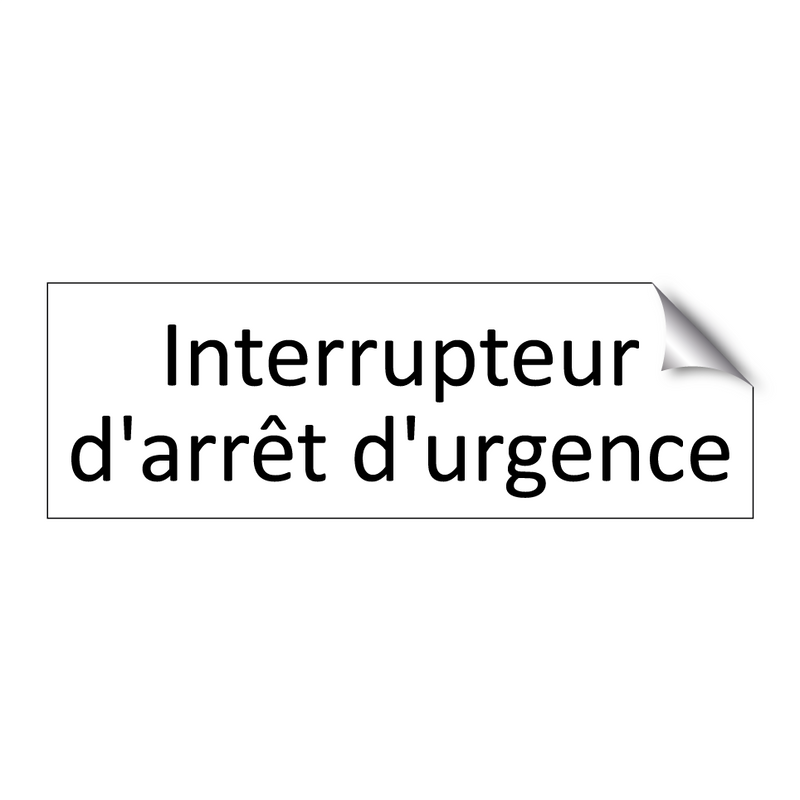 Interrupteur d'arrêt d'urgence