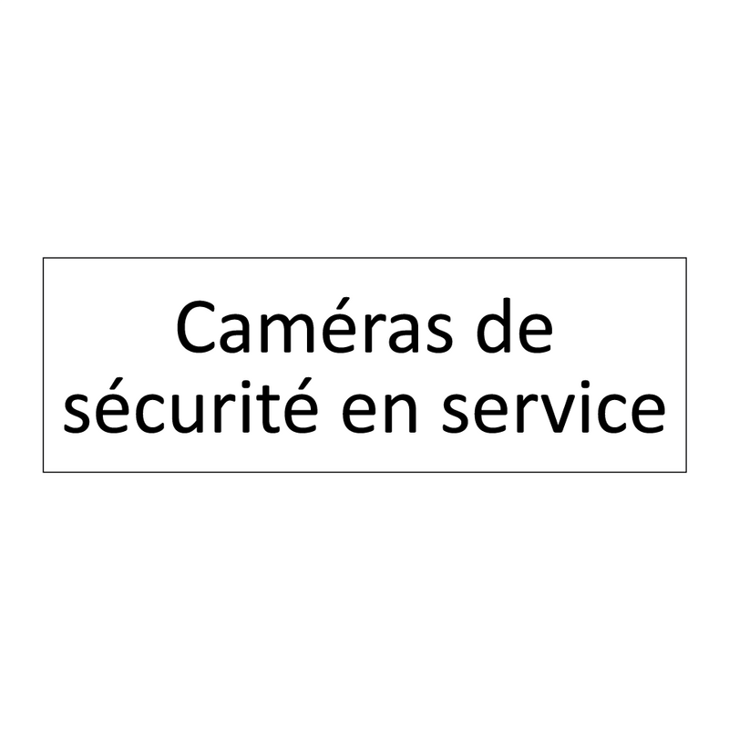 Caméras de sécurité en service