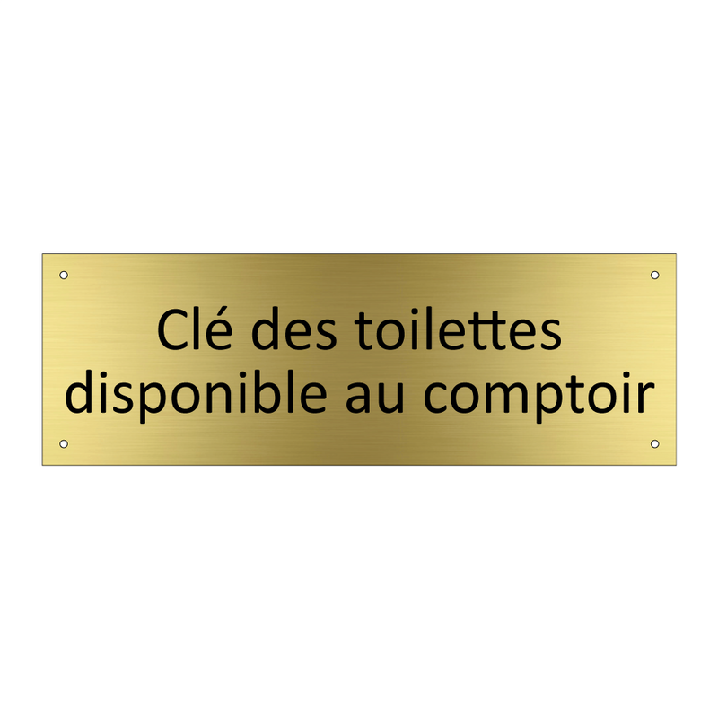 Clé des toilettes disponible au comptoir