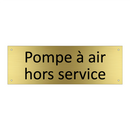 Pompe à air hors service