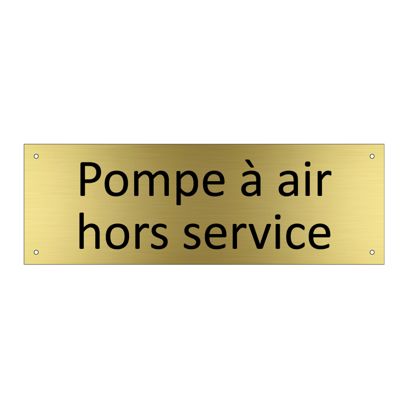 Pompe à air hors service
