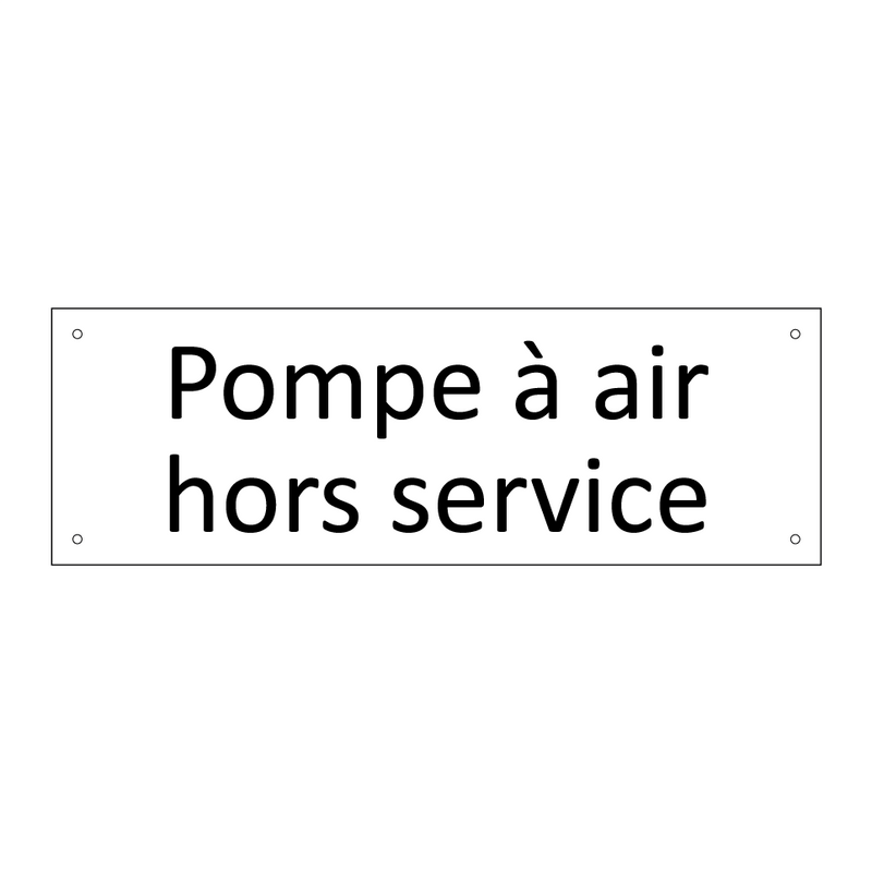 Pompe à air hors service