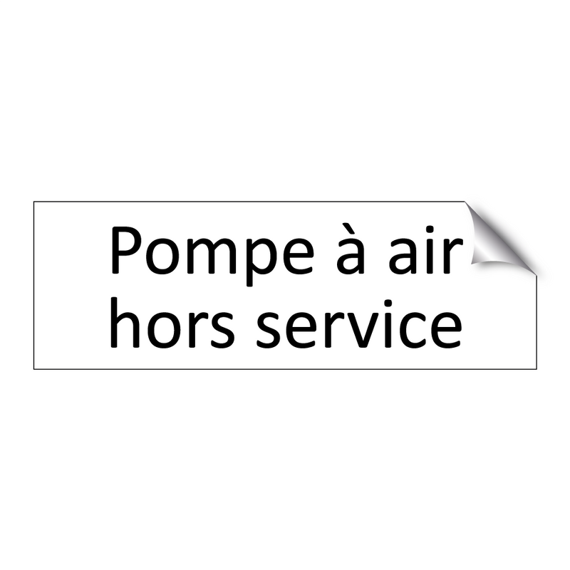 Pompe à air hors service