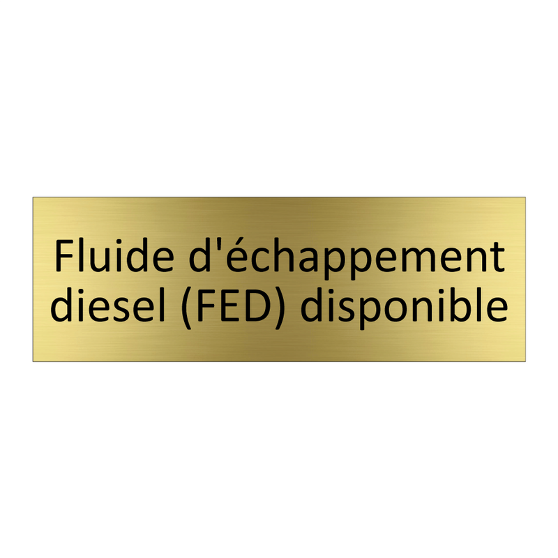 Fluide d'échappement diesel (FED) disponible