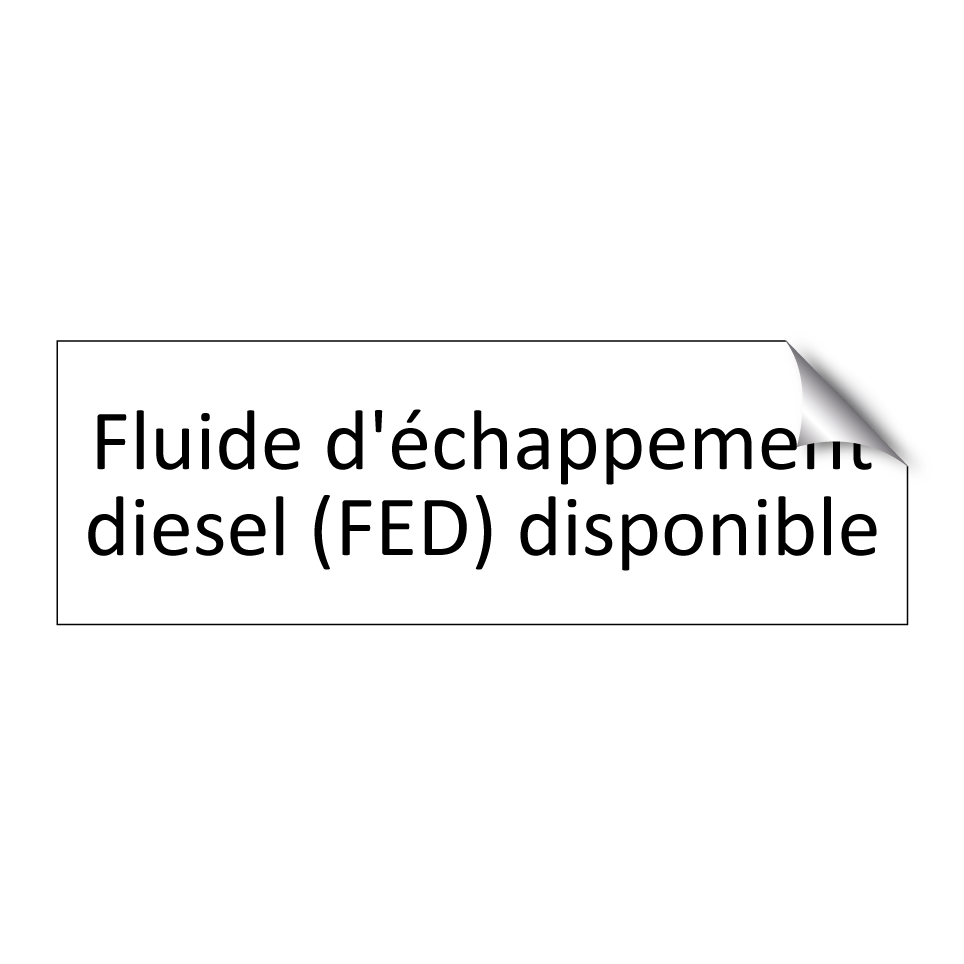 Fluide d'échappement diesel (FED) disponible