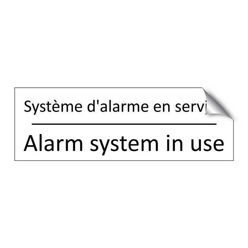 Système d'alarme en service - Alarm system in use