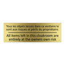Tous les objets laissés dans ce  /.../ - All items left in this cloakroom  /.../