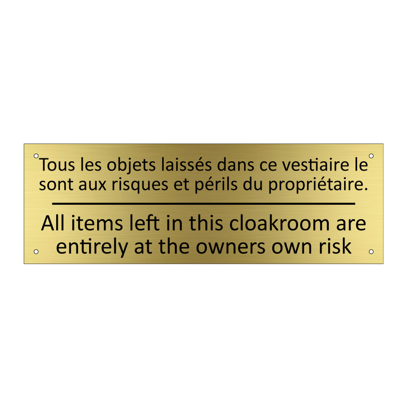 Tous les objets laissés dans ce  /.../ - All items left in this cloakroom  /.../