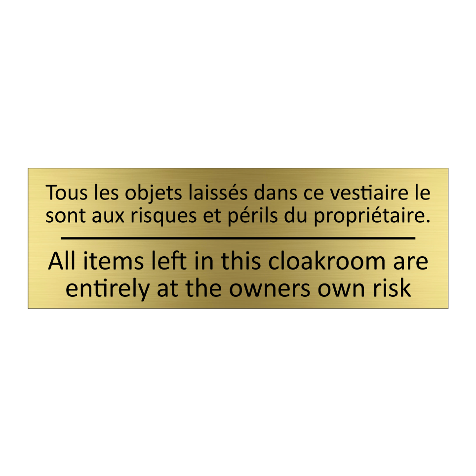 Tous les objets laissés dans ce  /.../ - All items left in this cloakroom  /.../