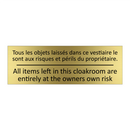 Tous les objets laissés dans ce  /.../ - All items left in this cloakroom  /.../
