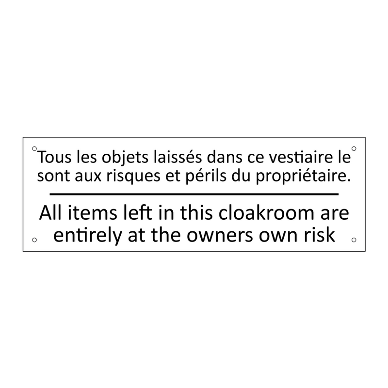 Tous les objets laissés dans ce  /.../ - All items left in this cloakroom  /.../