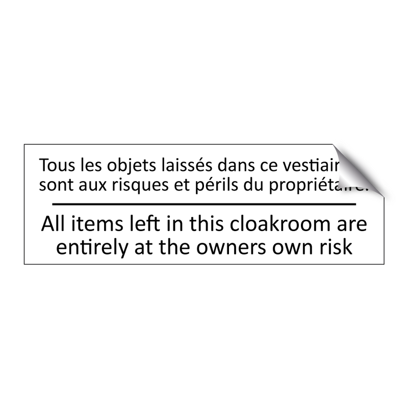 Tous les objets laissés dans ce  /.../ - All items left in this cloakroom  /.../
