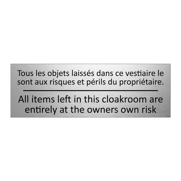 Tous les objets laissés dans ce  /.../ - All items left in this cloakroom  /.../